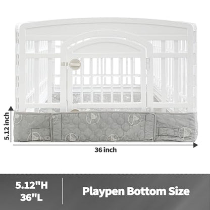 PJYuCien Playpen Bottom Pad for 36'' Width 4 Panel Pen, Gray | Protect Floor, Easy to Move and Clean – Perfect for Puppy, Duck, and Other Small Animals，Adhesive Tape Connect - style: Grey Bottom, 36"Width, Grey ( Adhesive Tape Connections )