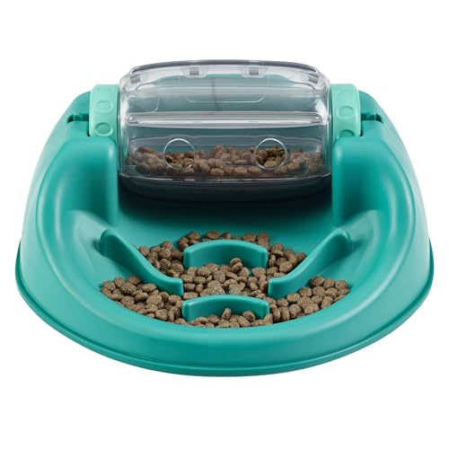 Outward Hound by Nina Ottosson Spin N' Eat Dog Puzzle and Slow Feeder, Level 2 Intermediate Enrichment Toy, Green