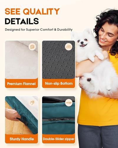 Upvilla Orthopedic Dog Bed XL, Four-Sided Cushioned Egg-Shaped Foam Dog Sofa, Waterproof Removable Cover, Pet Sofa Bed with Non-Slip Base, Extra Large Dog Bed,Blue - color: Blue, size: 46"L x 30"W x 7.5"Th