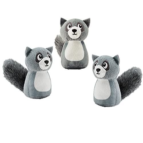 Outward Hound Squeakin' Raccoon Hide A Puzzle Plush Replacement Dog Toys - 3 Pack - color: Raccoons (3-pack)
