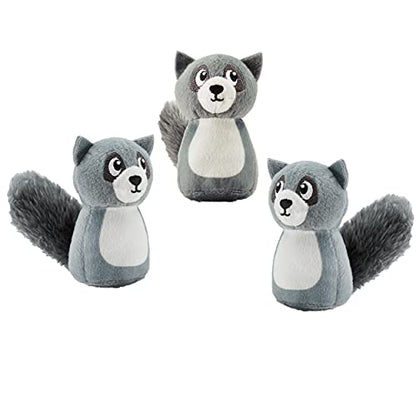 Outward Hound Squeakin' Raccoon Hide A Puzzle Plush Replacement Dog Toys - 3 Pack - color: Raccoons (3-pack)