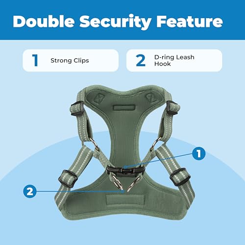 Best Pet Supplies Voyager Adjustable Step-in Flex Breathable Mesh Dog Harness for Small Medium Large Dogs (Moss Green), M - color: Harness (Moss Green), size: M