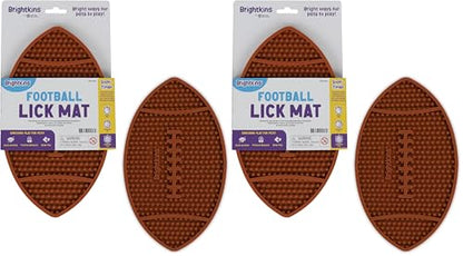 Brightkins Football Lick Mat, Food Rubber Mat and Snuffle Pet Supplies, Enrichment Puppy Pads Essentials Products, Anxiety Relief Items, Interactive Dog Toys (Pack of 2) - size: Pack of 2