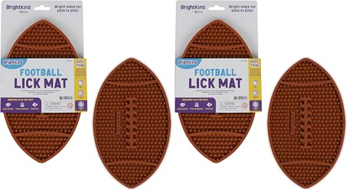 Brightkins Football Lick Mat, Food Rubber Mat and Snuffle Pet Supplies, Enrichment Puppy Pads Essentials Products, Anxiety Relief Items, Interactive Dog Toys (Pack of 2) - size: Pack of 2