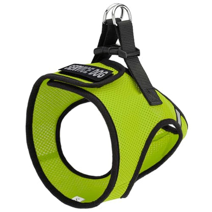 Dogline Boston Step in Mesh Dog Harness with Service Dog Patch No Choke Pet Vest Soft Gentle Padded Chest Halter for Puppies Small Medium and Large Dogs 14 to 16 inches Girth Lime Green - color: Lime Green, size: Girth 14 to 16"