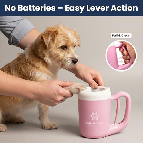 Dog Paw Cleaner, Paw Washer Cup with Soft Silicone Bristles, Portable Dog Foot Washer, 4-in-1 Paw Cleaner Kit with Paw Balm, Microfiber Towel & Grooming Brush (Pink Small) - color: Pink, size: Small