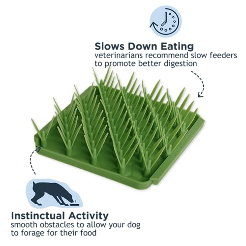 Tall Tails Grass Foraging Mat for Dogs and Cats – Slow Pet Feeder Puzzle Mat for Easy & Engaging Feeding - color: Grass