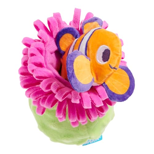 Barkbox Clown Fishing Around Plush Toy for Small Dogs – 2-Part Squeaky Toy with Treat-Hiding Fun – Perfect for Interactive Play and Mental Stimulation - color: Clown Fishing Around-Small
