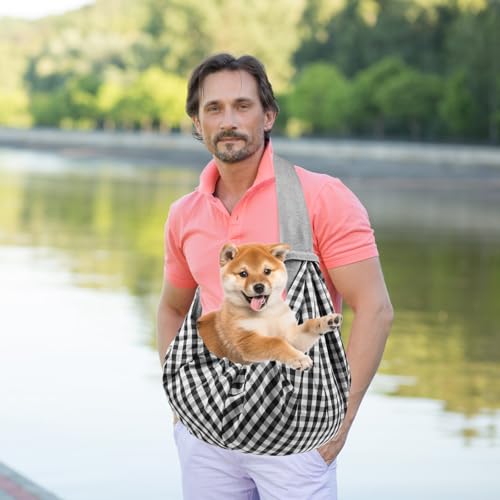Cosmos Reversible Dog Sling Carrier Dog Purse with Breathable Soft Cotton Suit for Puppy Small Dogs and Cats for Outdoor Travel