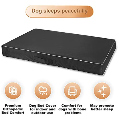 Chinchilla Waterproof Heavy Dog Bed Cover Washable, with Zipper Opening Fillable Universal Dog Bed Replacement Cover.Cover Only (Large, Black) - color: Black, size: Large(36" L × 27" W × 4" H)