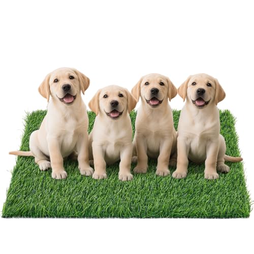 Artificial Grass Pad for Dogs Potty: 43.7x27.5 Inches Fake Grass for Dogs Puppy Potty Training to Pee and Poop on Balcony, Backyard, Patio, Apartment - Protect Floor and Furnitures, 2X Faster Drainage - size: XXL-43.7"x27.5"