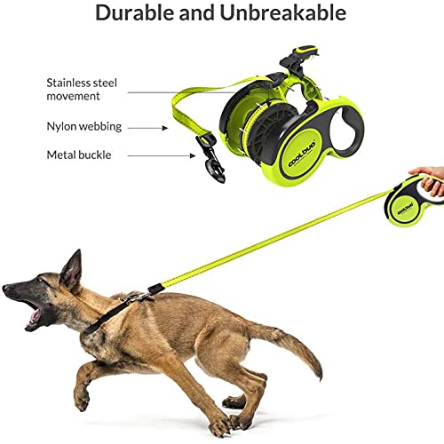Retractable Dog Leash, 16 ft Pet Walking Leash for Medium Dogs up to 66 lbs, One Button Break & Lock, Heavy Duty, Strong Nylon Tape, Tangle-Free (Green, Medium) - color: Green, size: Medium