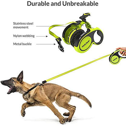 Retractable Dog Leash, 16 ft Pet Walking Leash for Medium Dogs up to 66 lbs, One Button Break & Lock, Heavy Duty, Strong Nylon Tape, Tangle-Free (Green, Medium) - color: Green, size: Medium