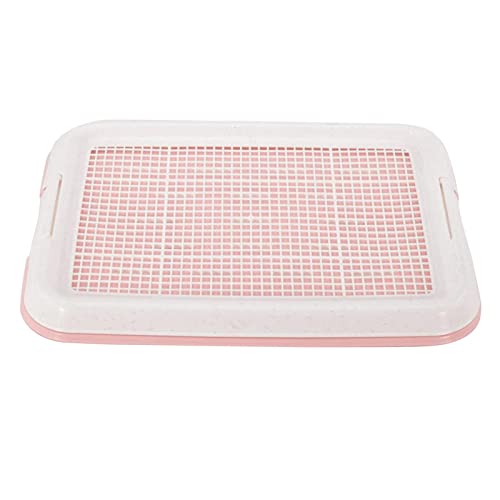 Dog Potty Toilet Training Tray Dog Potty Pan Removable Easy to Clean with Secure Latch Indoor Potty Trainer Corner for Small Dogs Puppies, Pink