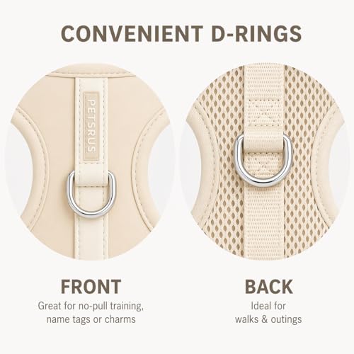 Premium No-Pull Dog Harness Soft Neoprene & Breathable Mesh Vest with Front & Back Clip D-Rings Adjustable Lightweight Walking Harness for Puppies, Small & Medium Dogs (Sand, XXS) - color: Sand, size: XXS: Neck=9.1-13'', Chest=10.6-14.6''