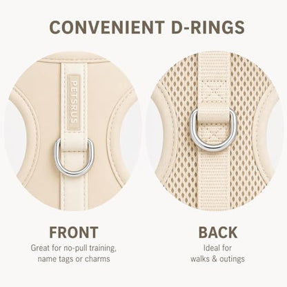 Premium No-Pull Dog Harness Soft Neoprene & Breathable Mesh Vest with Front & Back Clip D-Rings Adjustable Lightweight Walking Harness for Puppies, Small & Medium Dogs (Sand, XS) - color: Sand, size: XS: Neck 10.6-14.2'', Chest 14.2-18.9''