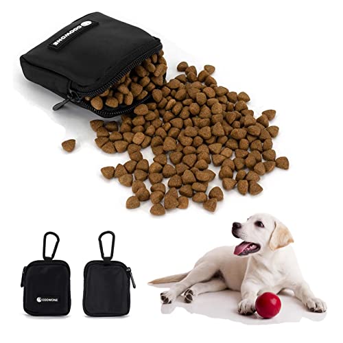 Dog Training Treat Pouch, Waterproof Dog Treat Bag, Dog Treat Pouch with Clip, Treat Pouches for Pet Training, Puppy Treat Tote - color: Black 2.0