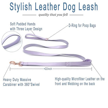 Dog Leash 6ft Long,Traffic Padded Two Handle,Heavy Duty,Double Handles Lead for Control Safety Training,Leashes for Large Dogs or Medium Dogs,Dual Handles Leads (Purple, 25MM*6FT) - color: Purple