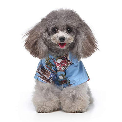 Tangpan Summer Pet Daisy Hawaiian Beach Plaid Print Shirts Clothes for Dog Blue XL - color: Blue, size: X-Large