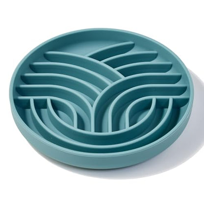 OHMO Slow Feeder Dog Bowls(Tree Life, Celestial) Enrichment Soft Silicone Food Safe Feeding Bowl Non Slip Suction Cup for All Breed Pet, Cat Slow Down Eating Dishes, Boredom and Anxiety Reducer - color: Light Blue