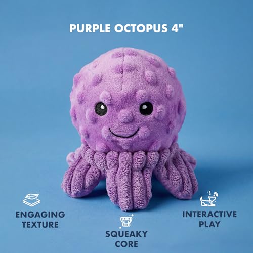 Pet Lou Octopus EZ Squeaky Ball, Set of 2, 4-inch Width