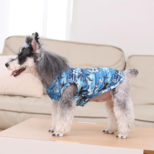CuteBone Dog Shirts 2-Pack Soft Pet Clothes Breathable Summer Vest for Small Puppy and Stretchy Cat Apparel - color: Hawaii style, size: Small