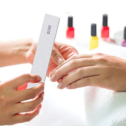 100 Count 80/80 Grit Rectangle Nail Files Reusable Coarse Nail File Double Sided Emery Boards Manicure Tools for Acrylic Nails - size: 80/80 Grit(100 Count)