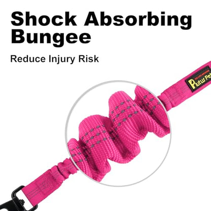 Plutus Pet Dog Seat Belt for Car, Adjustable Dog Car Harness with Carabiner Clip, Reflective Safety Dog Seatbelt Leash with Elastic Bungee, Hot Pink - color: Hot Pink