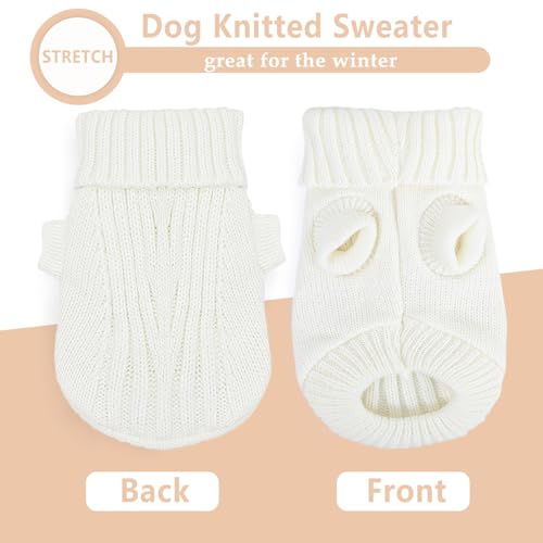 Chihuahua Clothes Dog Sweaters for Small Dogs Girl Fall Cute Winter Warm XXS Dog Clothes Thick Pet Puppy Outfit Extra Small Dog Sweater (XX-Small) - color: White, size: XX-Small