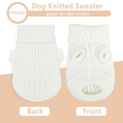 Chihuahua Clothes Dog Sweaters for Small Dogs Girl Fall Cute Winter Warm XXS Dog Clothes Thick Pet Puppy Outfit Extra Small Dog Sweater (XX-Small) - color: White, size: XX-Small