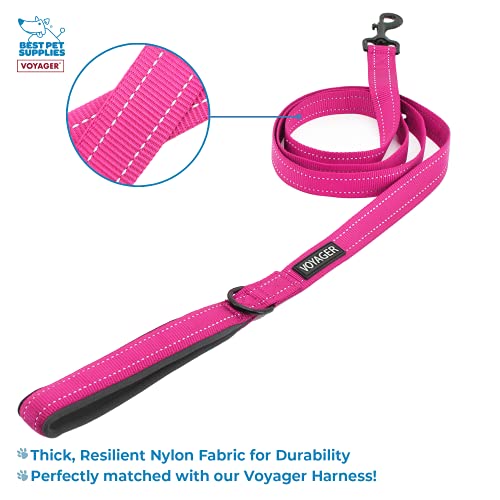 Voyager Step-in Air All Weather Mesh Harness and Reflective Dog 5 ft Leash Combo with Neoprene Handle, for Small, Medium and Large Breed Puppies by Best Pet Supplies - Black, X-Small - color: Leash Harness Set (Pink), size: XS (Chest: 13 - 14.5")