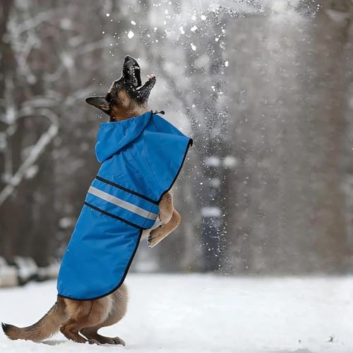 Waterproof Dog Raincoat, Adjustable Lightweight Rain Jacket, Suitable for Outdoor Walking, Hiking, Camping, All Season, 1 Piece (Blue, XX-Large) - color: BLUE, size: XX-Large