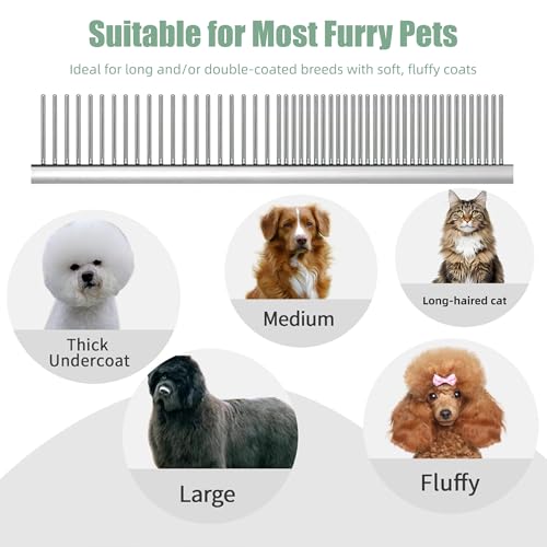 Slicker Brush for Dogs & Pet Comb,Grooming Brush for Thick,Fluffy,Shedding Fur on Dogs and Cats Soft,Gentle Pins for Grooming