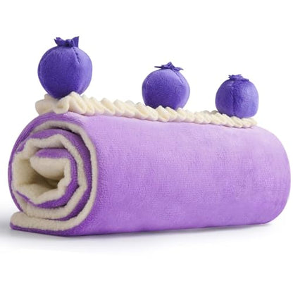 Nocciola Dog Snuffle Toy, Blueberry Cake Snuffle Mat for Puppies Puzzle Puppy Toy with Crinkle, Hide and Seek Interactive Enrichment Toys for Small Medium Dogs, Dog Gift Birthday Cake Toy