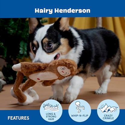 BarkBox Hairy Henderson Dog Toy | Bigfoot Plush Toy with Whip-N-Flip Limbs, Long and Strong Hair, Crinkle and Squeaker | Fun for Dogs - color: Hairy Henderson
