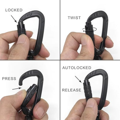 Rope Dog Leash, 6 Foot Heavy Duty Dog Leash with Aviation Aluminum Auto Locking Carabiner, Strong Nylon Pet Lead for Small, Medium, Large Dogs (Black, 6FT) - color: Black, size: 6 Foot Single Handle