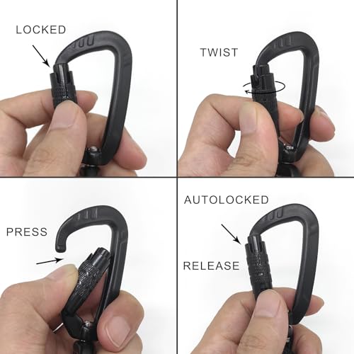 Rope Dog Leash, 4 ft Heavy Duty Dog Leash with Aviation Aluminum Auto Locking Carabiner, Strong Nylon Pet Lead for Small, Medium, Large Dogs (Black, 4FT) - color: Black, size: 4 Foot Single Handle