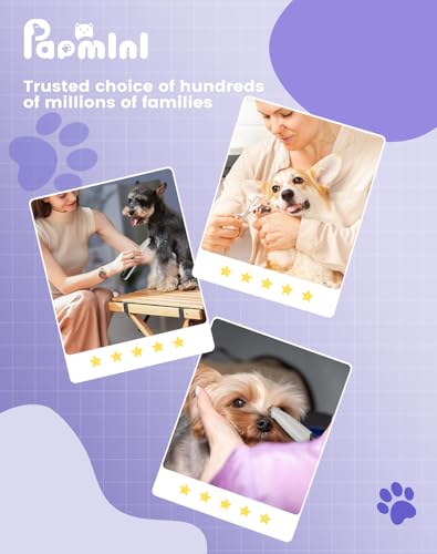 PAPMINI Dog Paw Trimmer with LED Light, 35dB Low Noise Paw Trimmers for Dog's Feet, 2 Speed Safety Electric Dog Clippers for Grooming, Rechargeable Cat Shaver for Paws, Ears, Face, Rump (White) - color: White