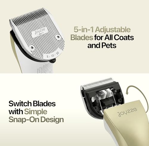Hornet 5-in-1 Professional Pet Grooming Clipper for Dogs & Cats, Low Noise, Precision Trimmer for Trimming, Shaping & Styling - color: Grey