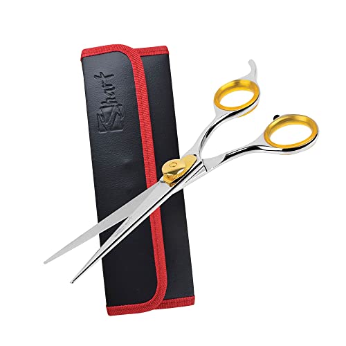Sharf Gold Touch Pet Grooming Shear | Straight Cat & Dog Grooming Scissors | 6.5 Inch | 440c Japanese Stainless Steel Pet Dog Shearing Scissors | Animal Shears with Removable Comfort Rings - size: 6.5 Inches, style: Straight Scissors - Blunt Tip