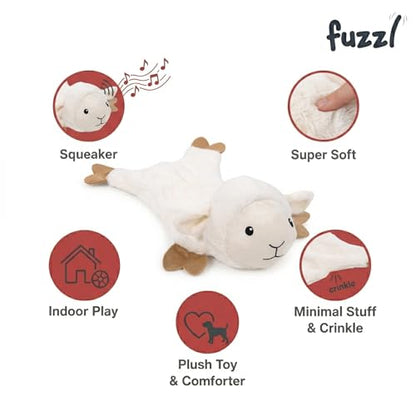Fuzzl Lola Lamb Crinkle & Squeak Dog Toy – No Mess Minimal Stuffing Plush Puppy Toy – Interactive Soft Dog Squeaky Toy for Small to Medium Dogs – Gentle Sheep Toy for Shaking, Tossing & Cuddling - style: Lola Lamb