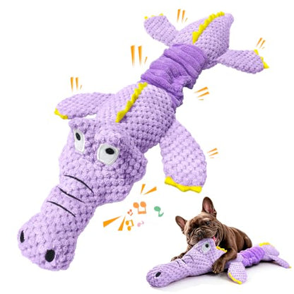 WOWBALA Squeaky Dog Toys for Puppy to Medium Breeds | Interactive Tug of War Dog Toys with Crinkle Paper, Plush Chew Puppy Toys to Keep Them Busy, Training Reward Gift for Dogs - color: Light Purple