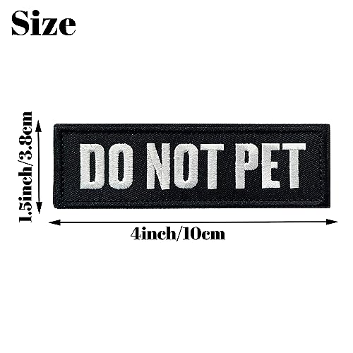 2 Pieces Do Not Pet Dog Patches with Hook Backing for Service Animal Vests, Harnesses - color: 2pcs, Do Not Pet