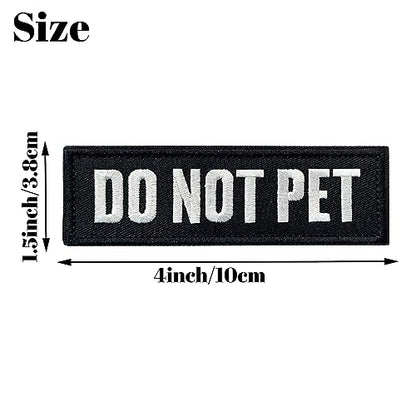 2 Pieces Do Not Pet Dog Patches with Hook Backing for Service Animal Vests, Harnesses - color: 2pcs, Do Not Pet