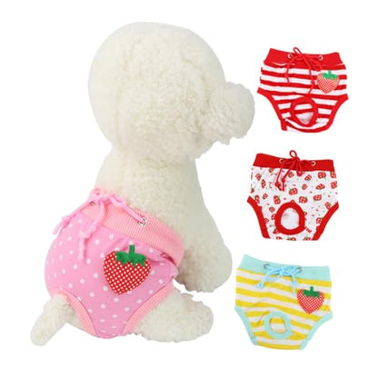 TOYANDONA Pet Safety Pants Washable Dog Sanitary Physiological Pants Comfortable Reusable Female Dog Diapers for Heat Period and Incontinence Protection