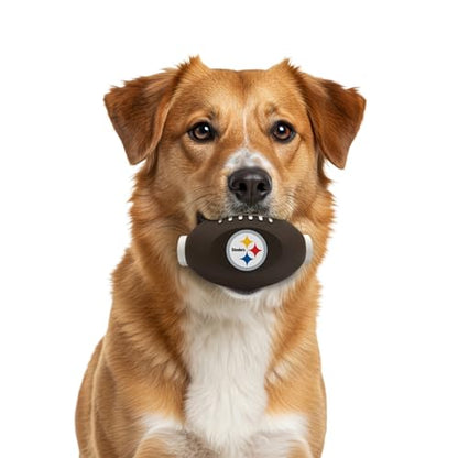 NFL Pittsburgh Steelers Football Treat Dispensing Toy for Dogs and Cats, Rubber Ball Pet Toy, Interactive Fun Doggie Treat Toy, Natural Rubber Feeding Toy - color: Pittsburgh Steelers