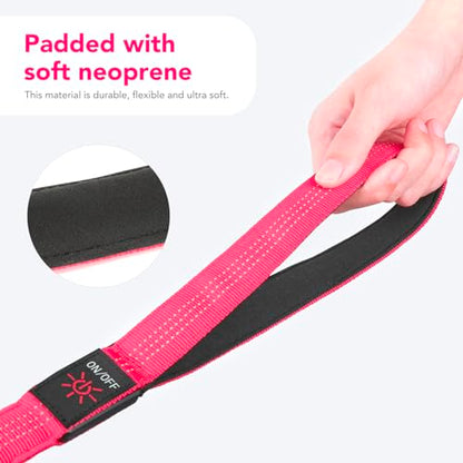 Colaseeme LED Light Up Dog Leash, USB Rechargeable (4FT,Pink) | Glow in dark, reflective, USB-C rechargeable, bright LED for night safety, fits small to large dogs - color: Pink, size: 4FT