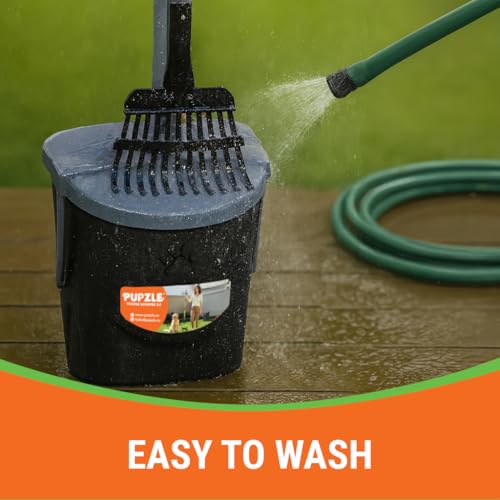 Pupzle Dog Pooper Scooper with Bag Attachment, 40" Long Handle Pooper Scooper for Large Dogs, Dog Poop Scoop for Yard, Large Capacity Swivel Bin and Rake, Lavender Scented Bags (Grey) - color: Grey
