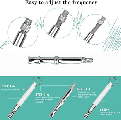 Dog Whistle to Stop Barking Neighbors Dog Adjustable Ultrasonic Silent Dog Whistle, Professional Recall Dog Training Whistleswith Lanyard ，2 Pack Dog Whistle.
