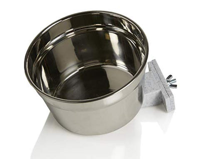 Lixit® Stainless Steel Kennel Food or Water Bowl - Non Spill Hanging Removable Crate Bowls - Carrier Cage Dish for Dogs or Cats for Feeding and Drinking (Stainless Steel, 40 Ounce) - size: 40 oz (Pack of 1)